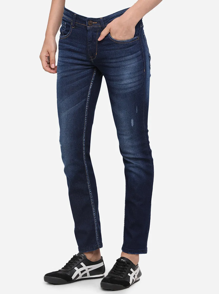 Night Blue Washed Slim Fit Jeans | JadeBlue