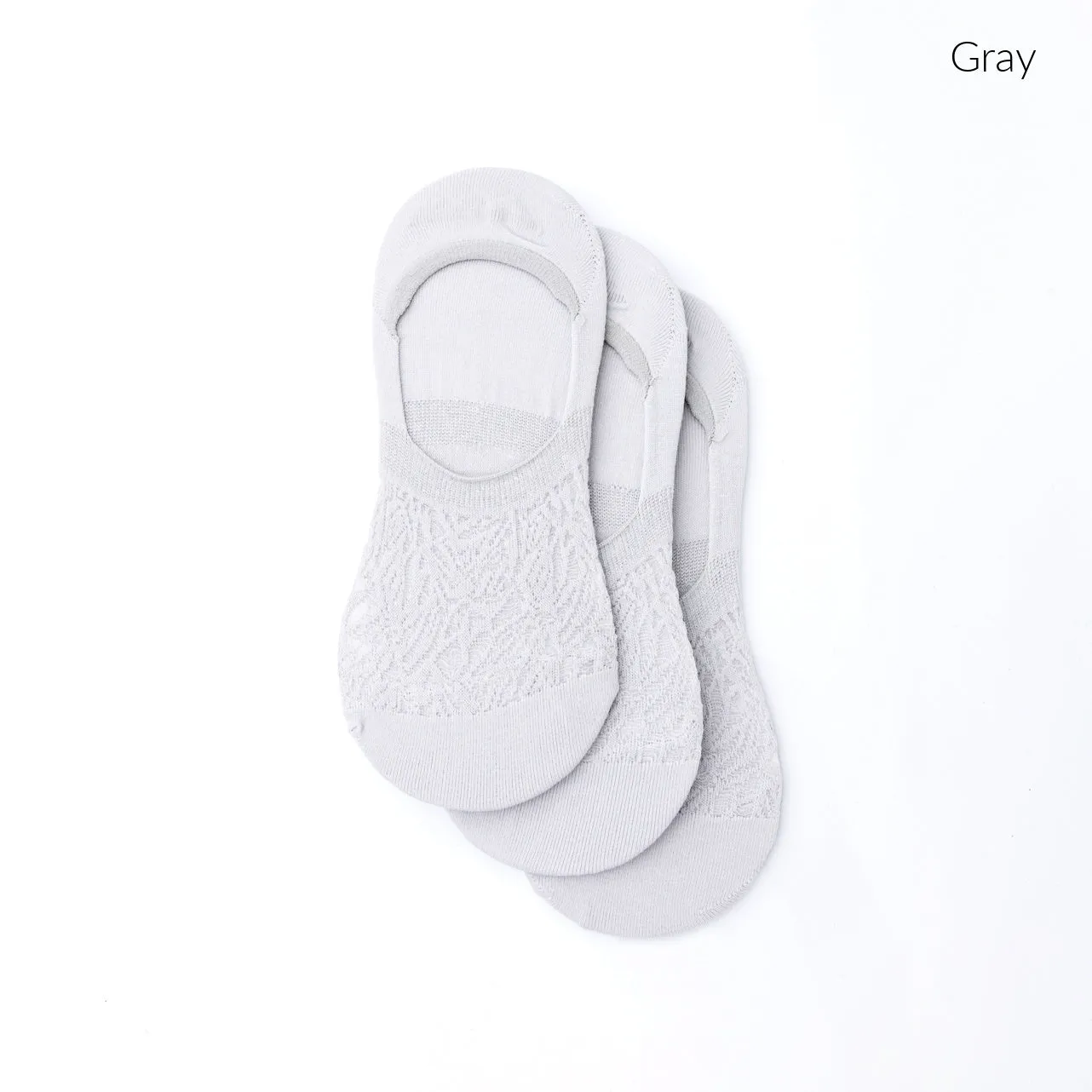 No Slip Knit Burnout Sneaker Socks- 3 Pack