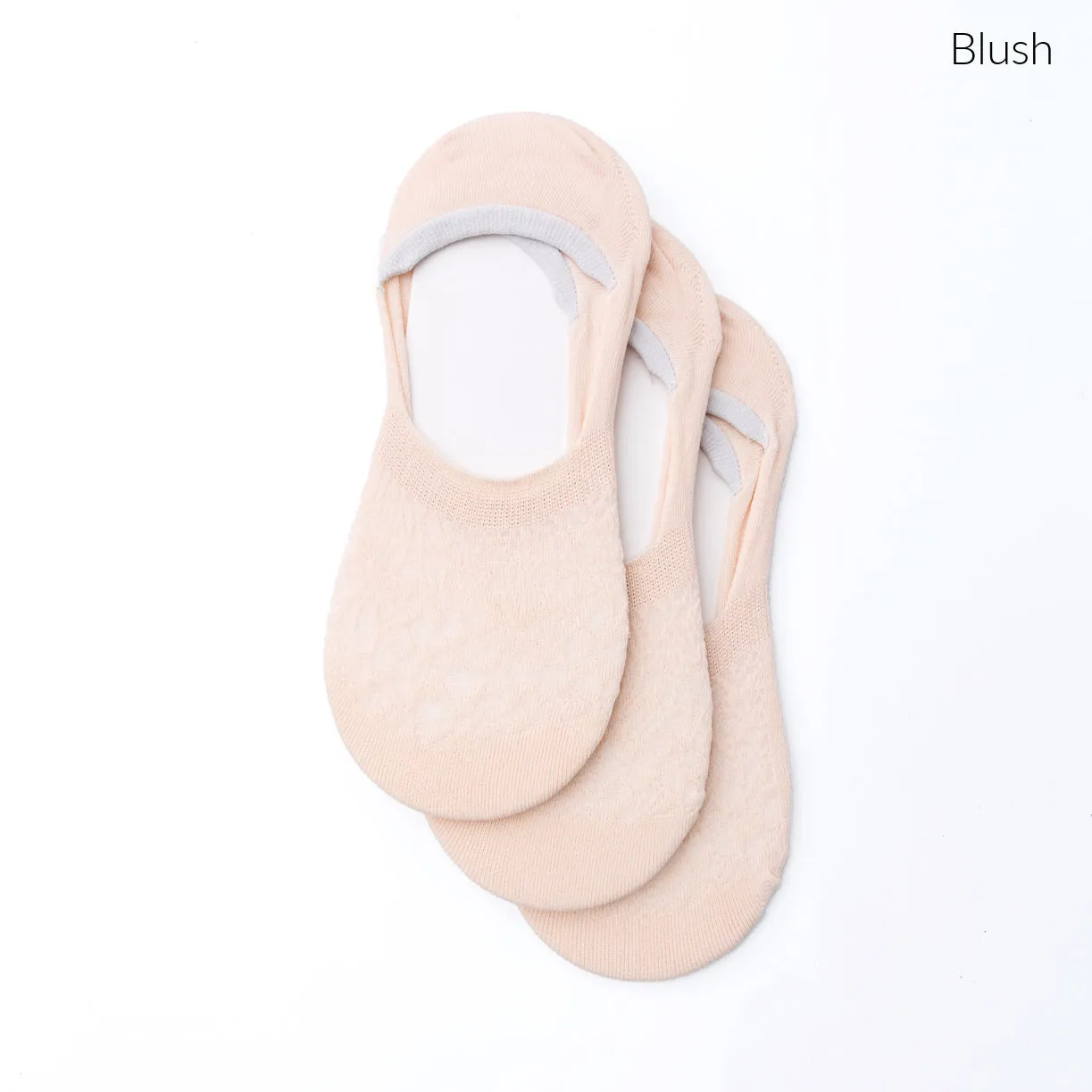 No Slip Knit Burnout Sneaker Socks- 3 Pack
