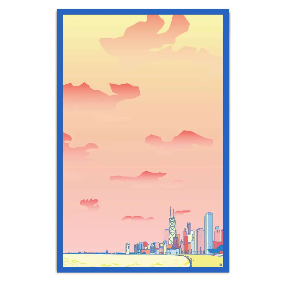 North Avenue Beach Illustration Without Text Poster