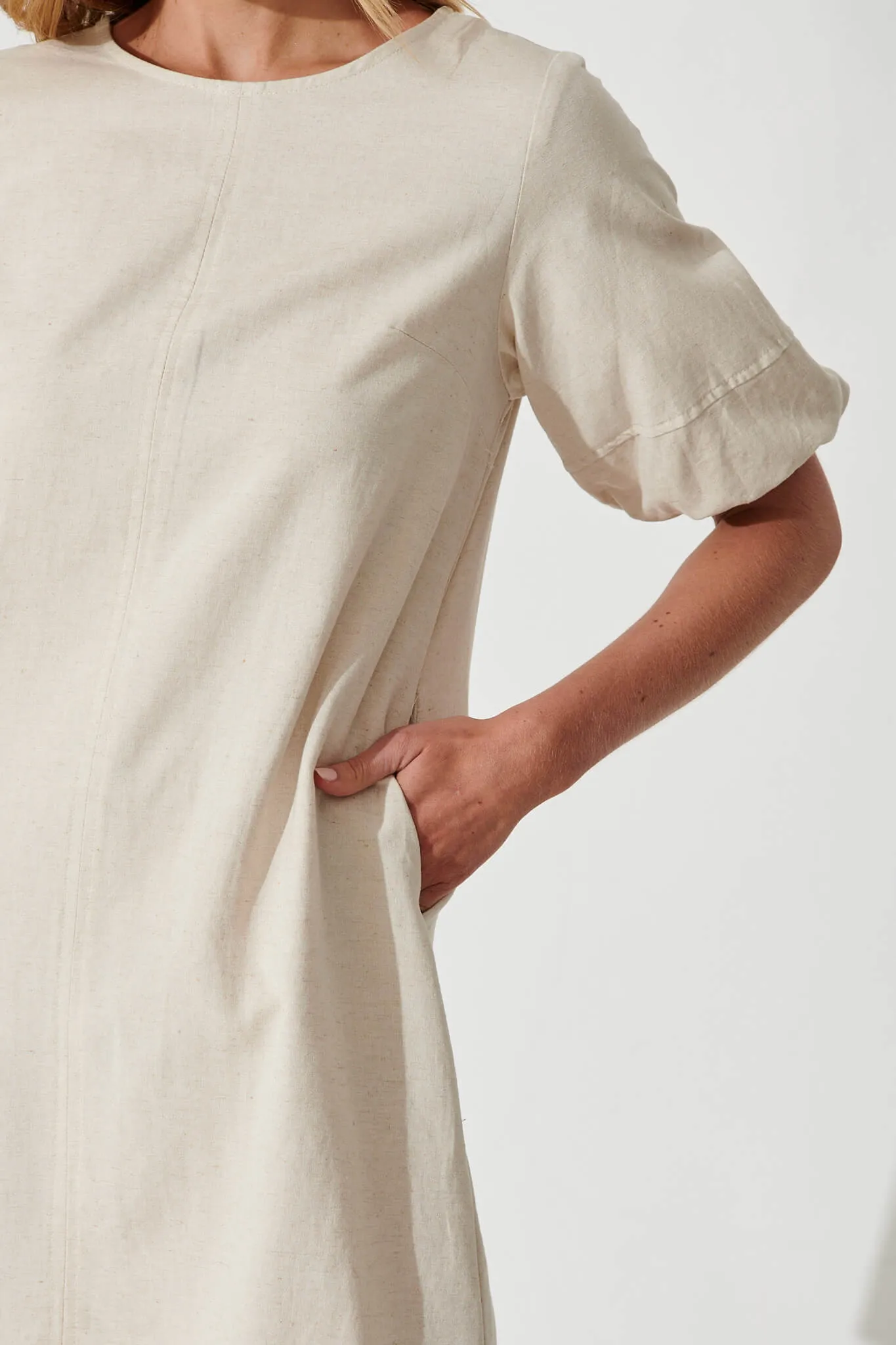 Oatmeal Cotton Linen Kyoto Dress