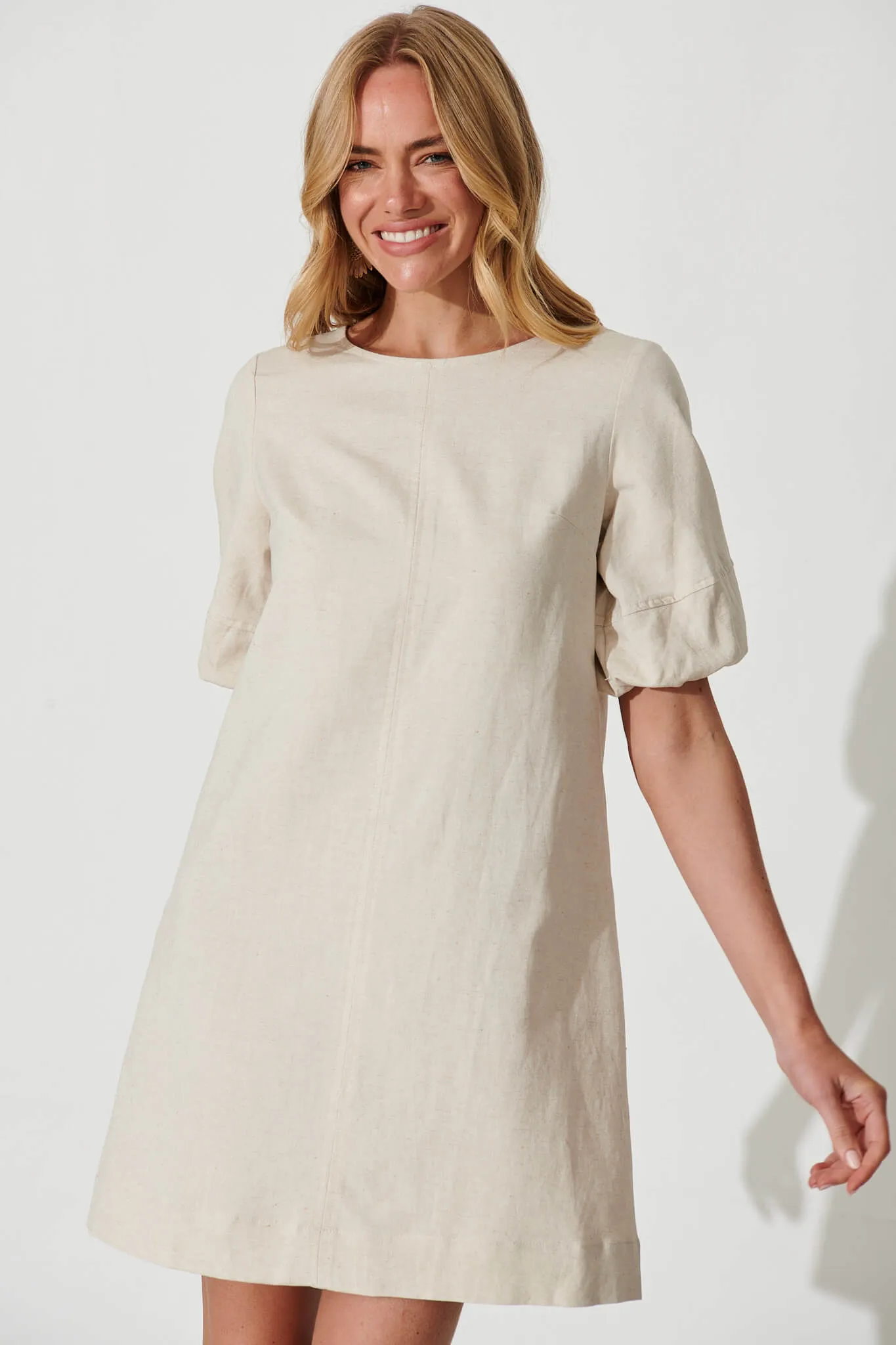 Oatmeal Cotton Linen Kyoto Dress