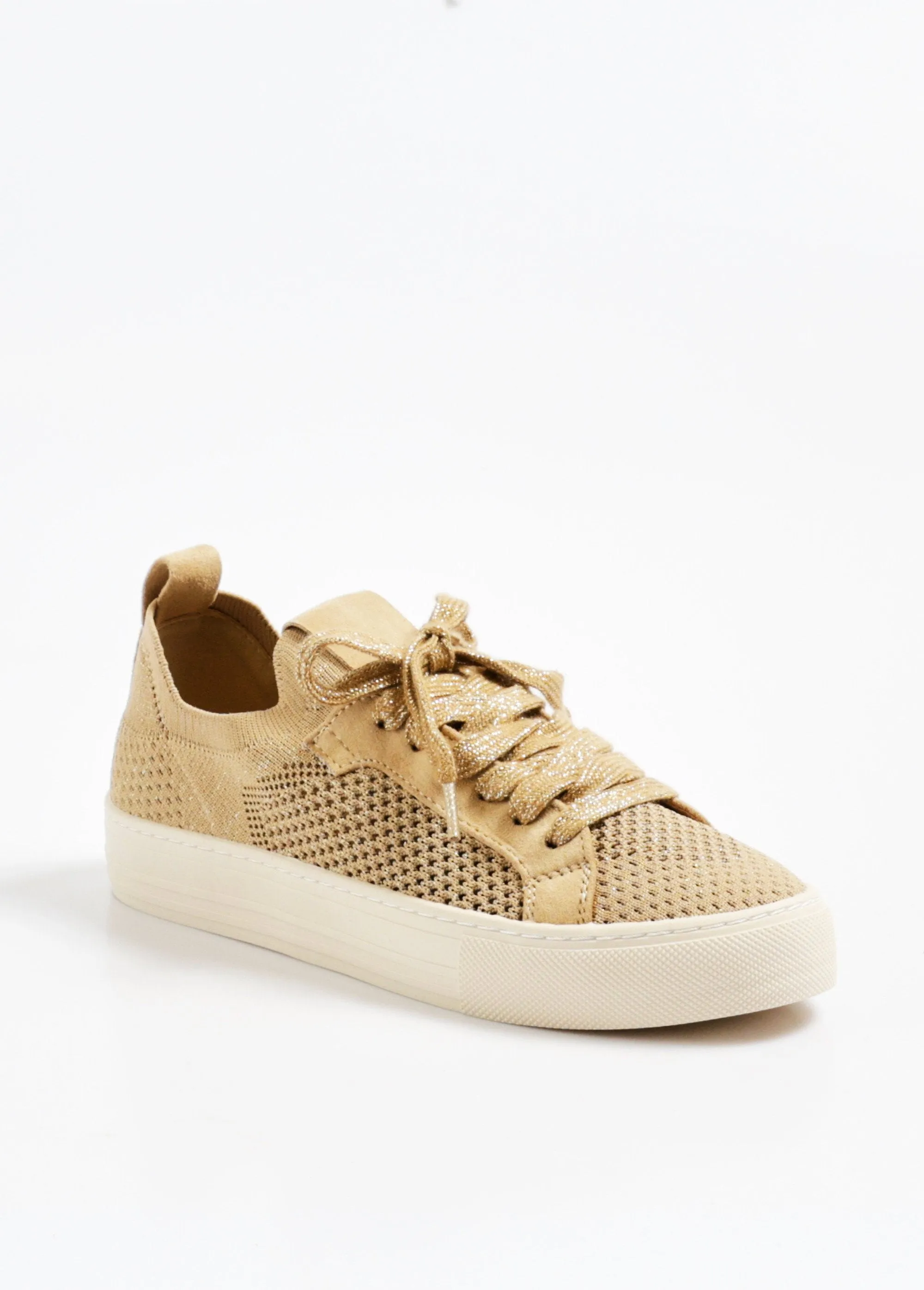 Openwork mesh sneakers with laces