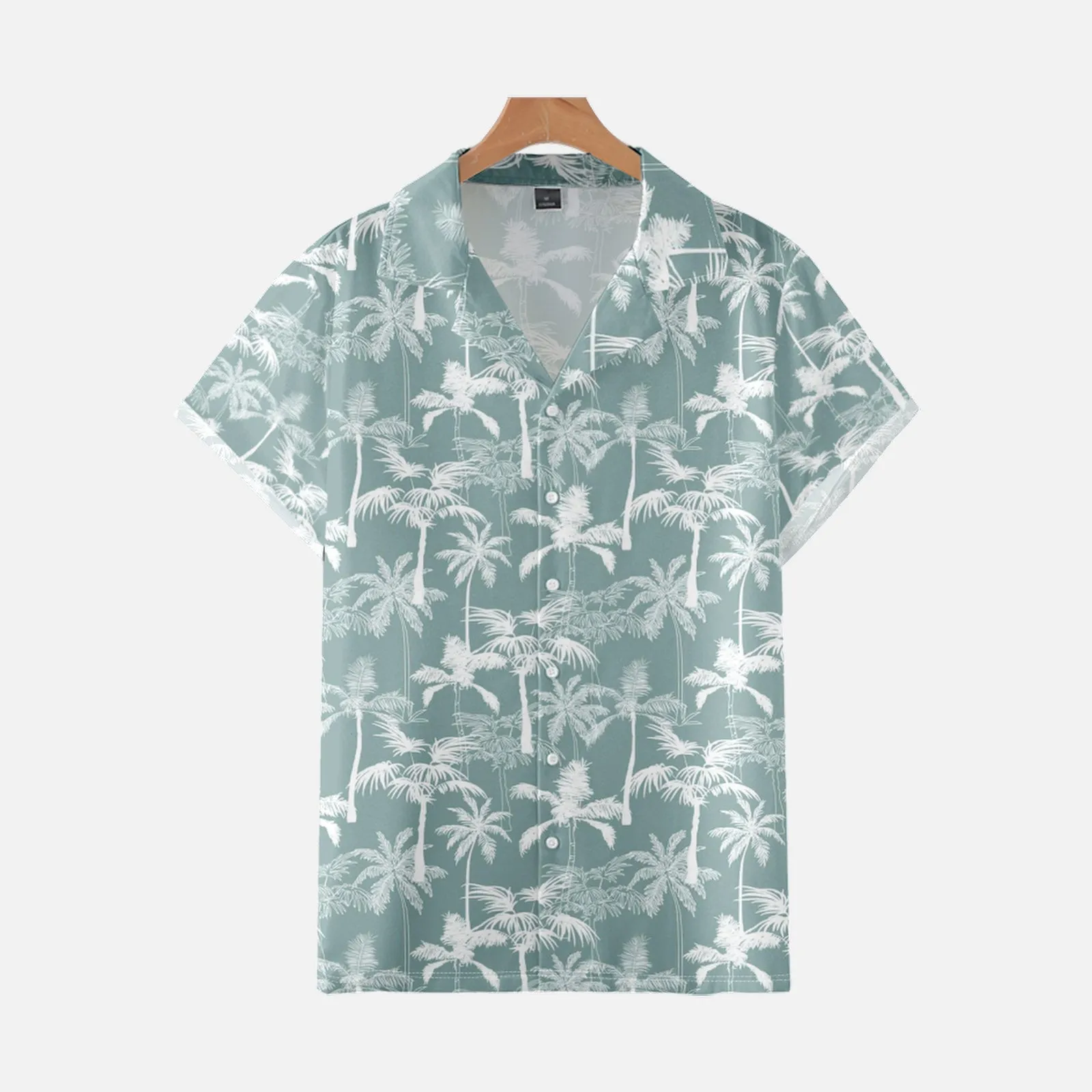 PALM TREE PRINTED ALOHA SHIRT