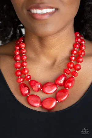 Paparazzi Beach Glam Necklace Red