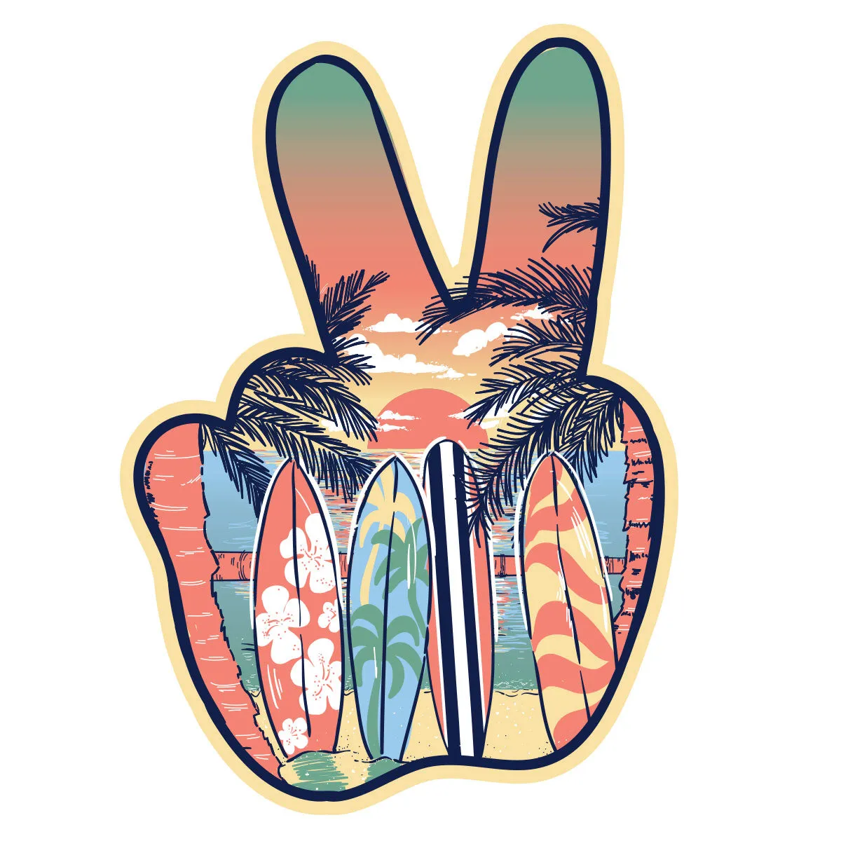 Peace Hand Beach Decal