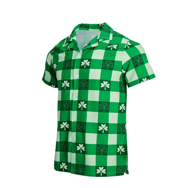 PLAID CLOVER BUTTON DOWN SHIRT