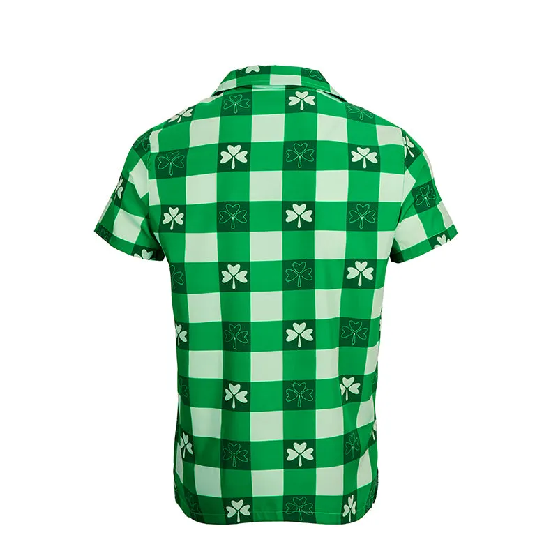 PLAID CLOVER BUTTON DOWN SHIRT