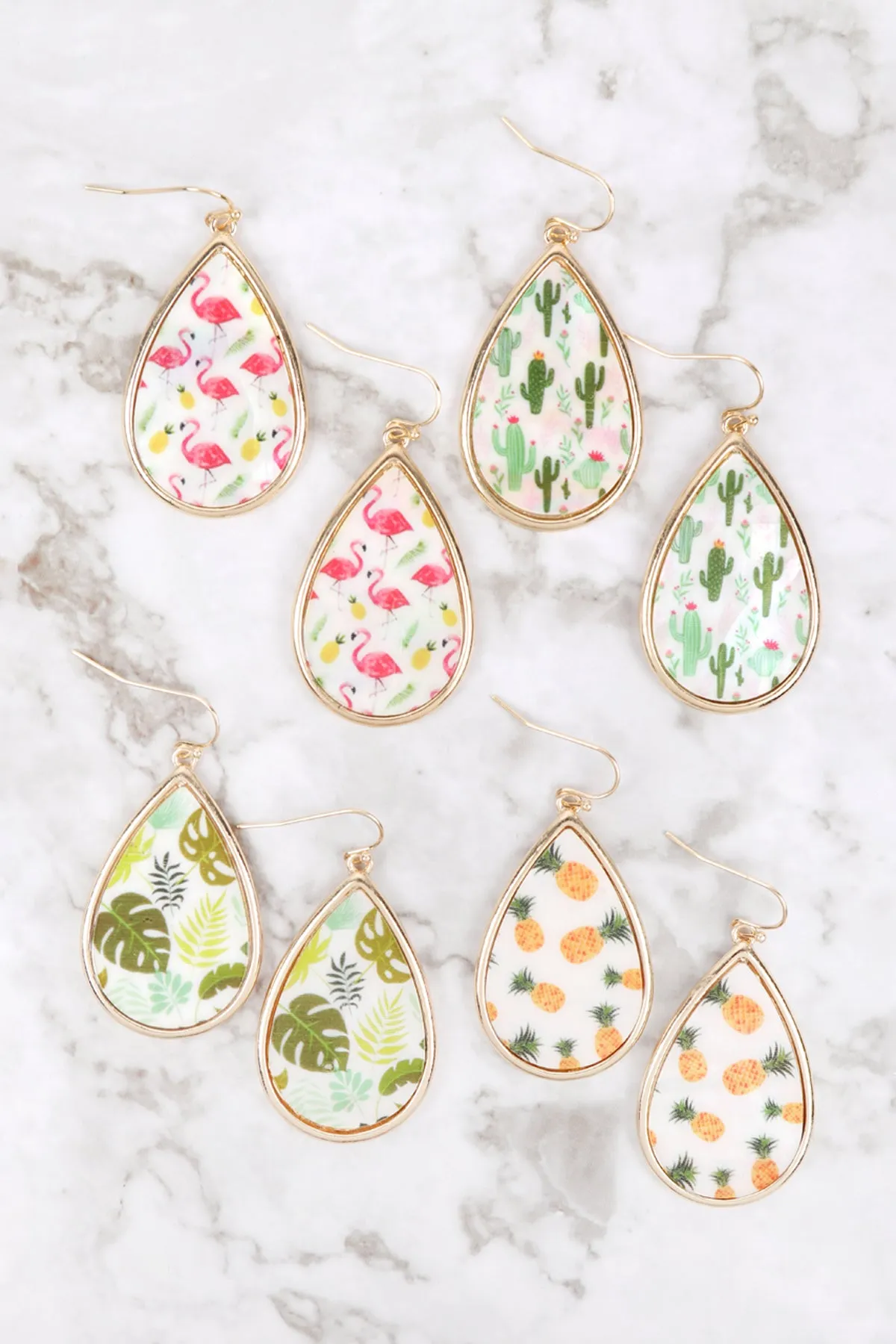 PLANTERA MOP FISH HOOK TEARDROP EARRINGS