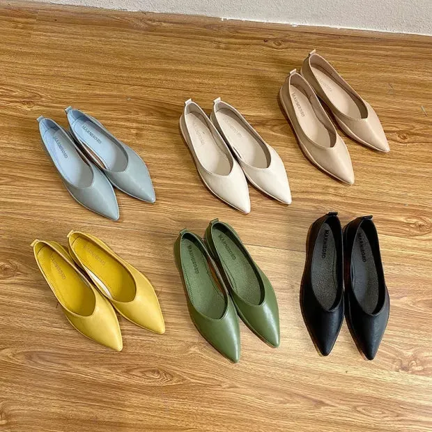 Pointed Rubber Sole Flats