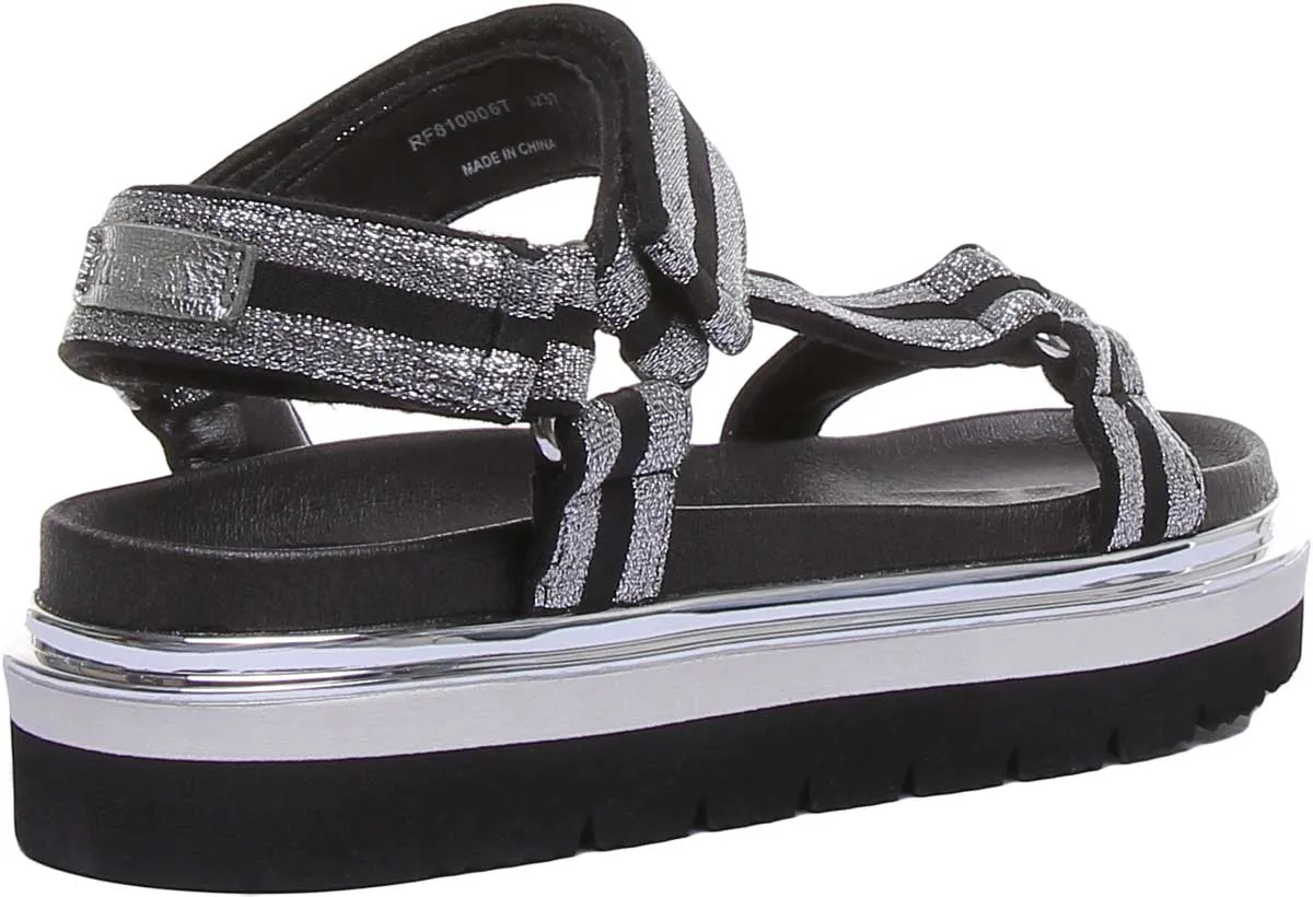 Replay Hyndem Women Sandals In Black Silver