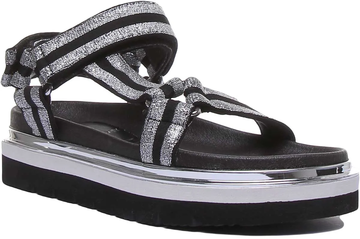 Replay Hyndem Women Sandals In Black Silver