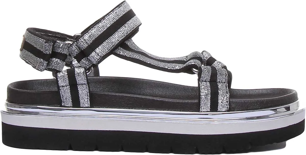 Replay Hyndem Women Sandals In Black Silver