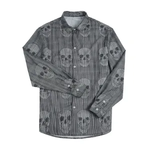RETRO SKULL BUTTON DOWN SHIRT