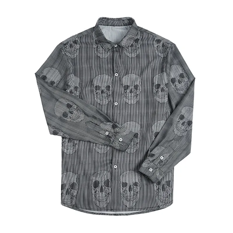 RETRO SKULL BUTTON DOWN SHIRT