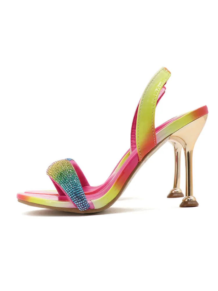 Rhinestone Ombre Strap Stiletto Heel