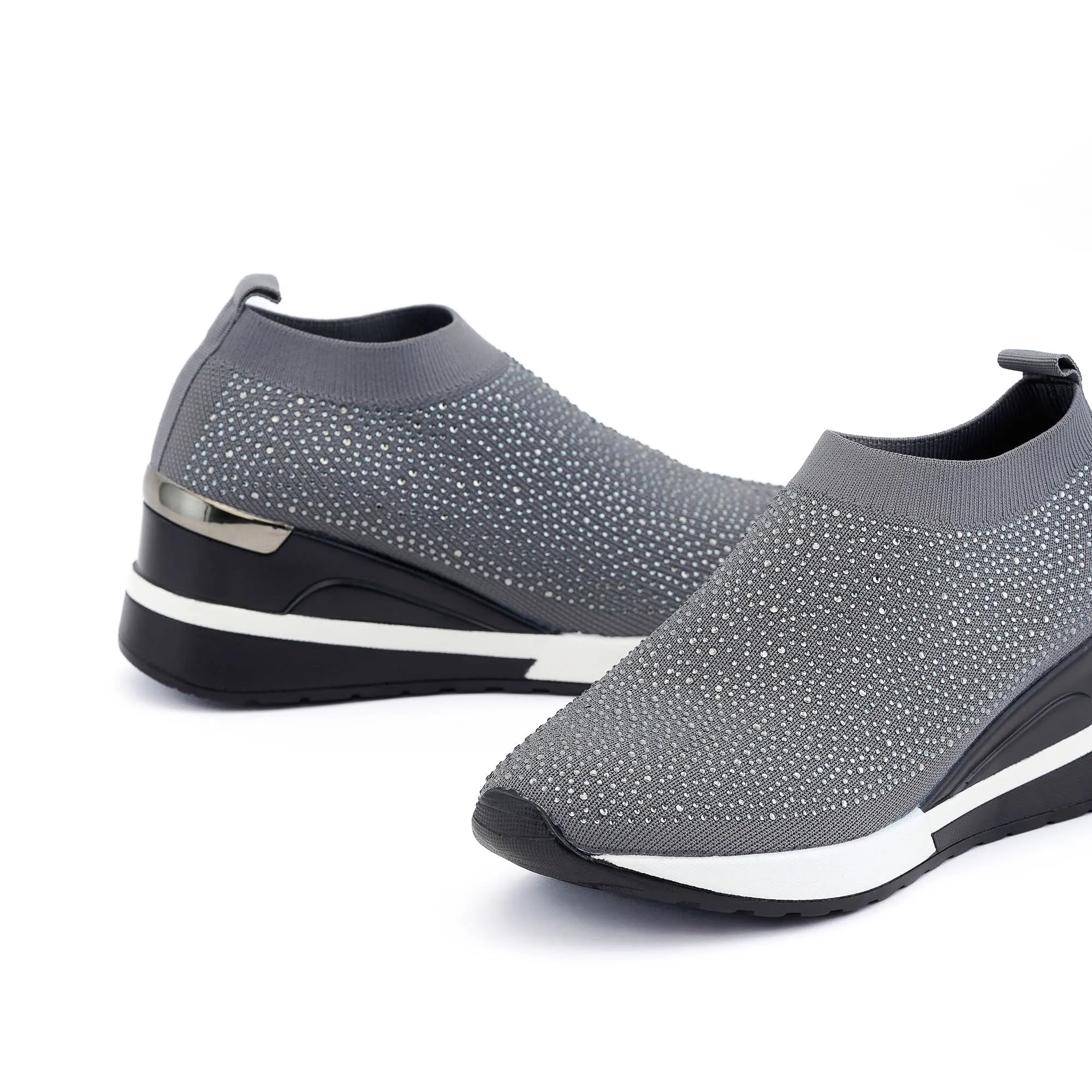 Rimini Gray Strass Sneakers