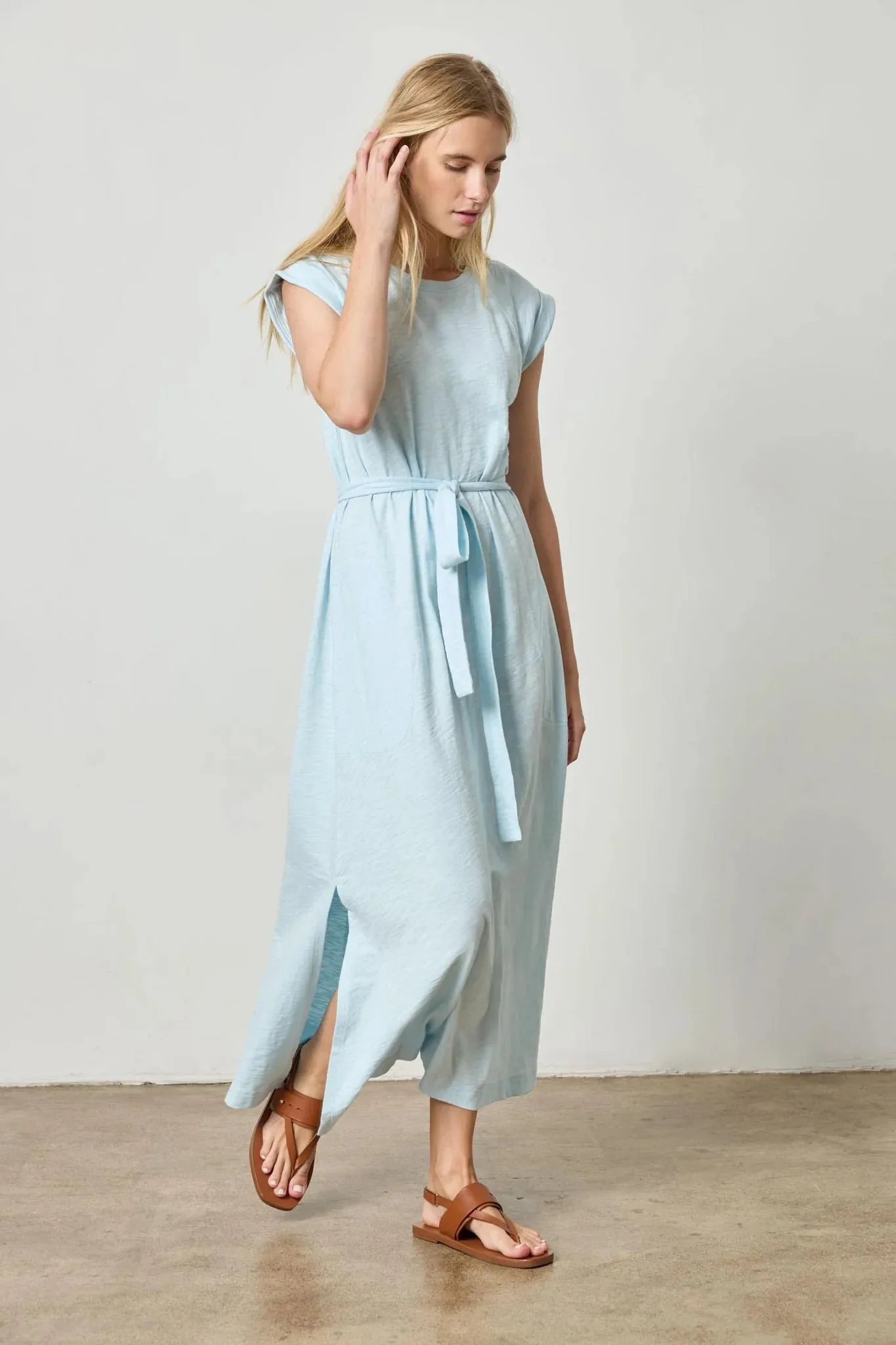 Saddle Sleeve Maxi Dress in Spa