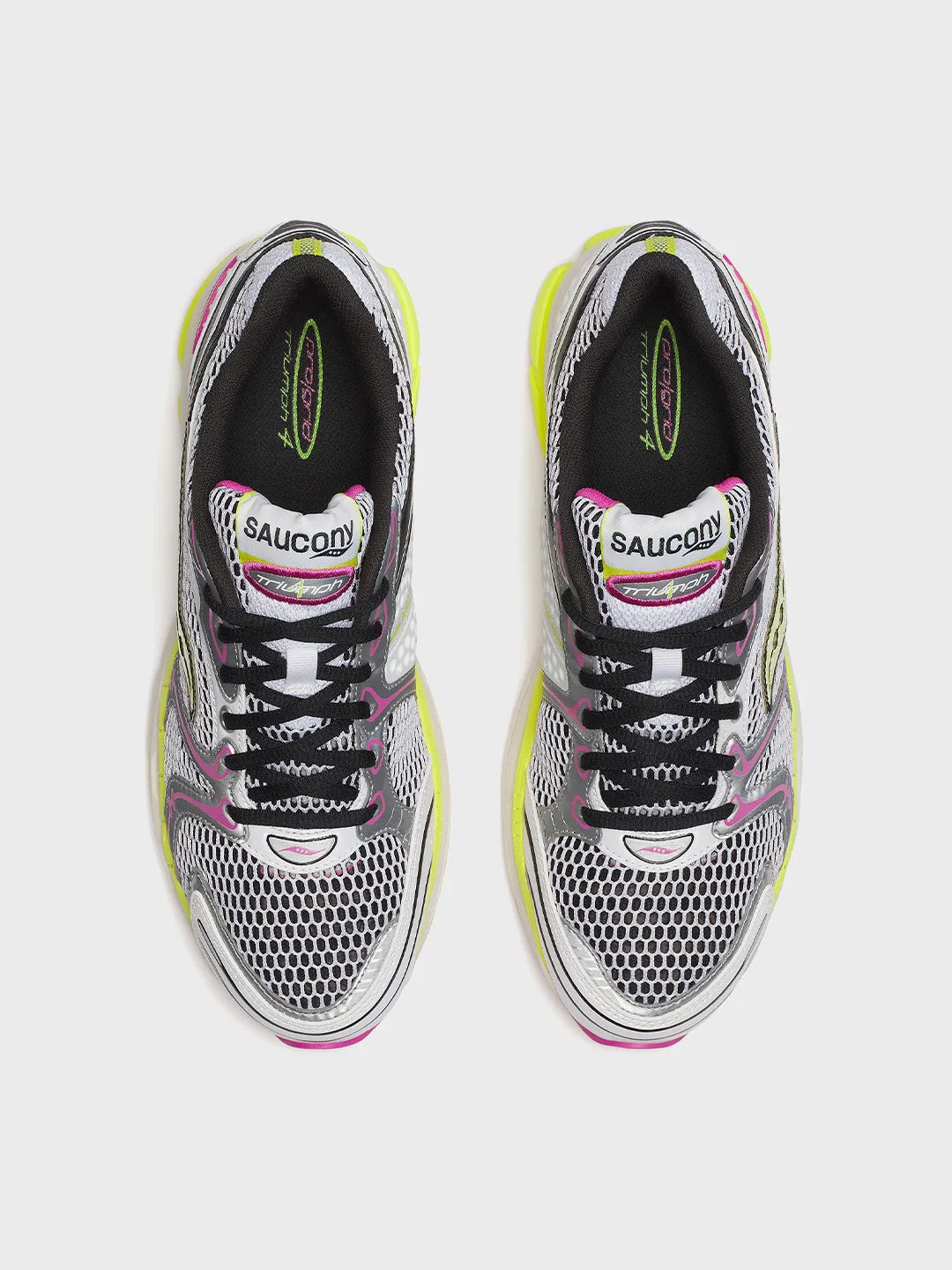 Saucony Progrid Triumph 4 Sneakers | White/Fluo