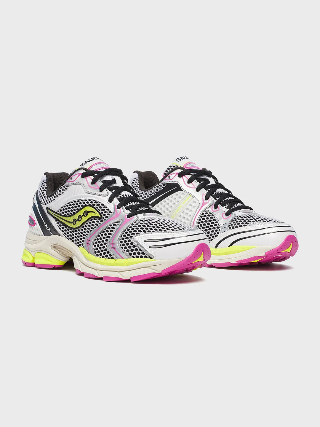 Saucony Progrid Triumph 4 Sneakers | White/Fluo