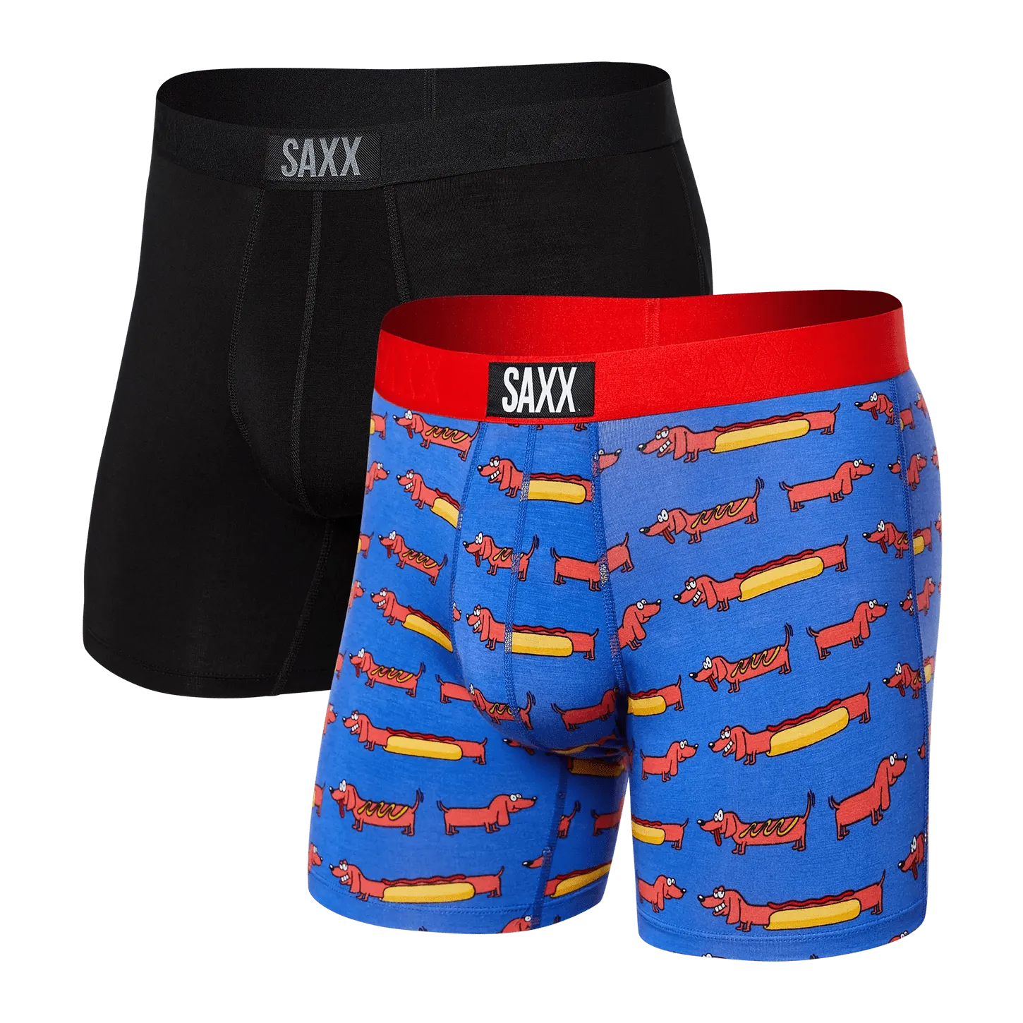 Saxx Vibe Boxers - Weiner Dog / Black (2 Pack)