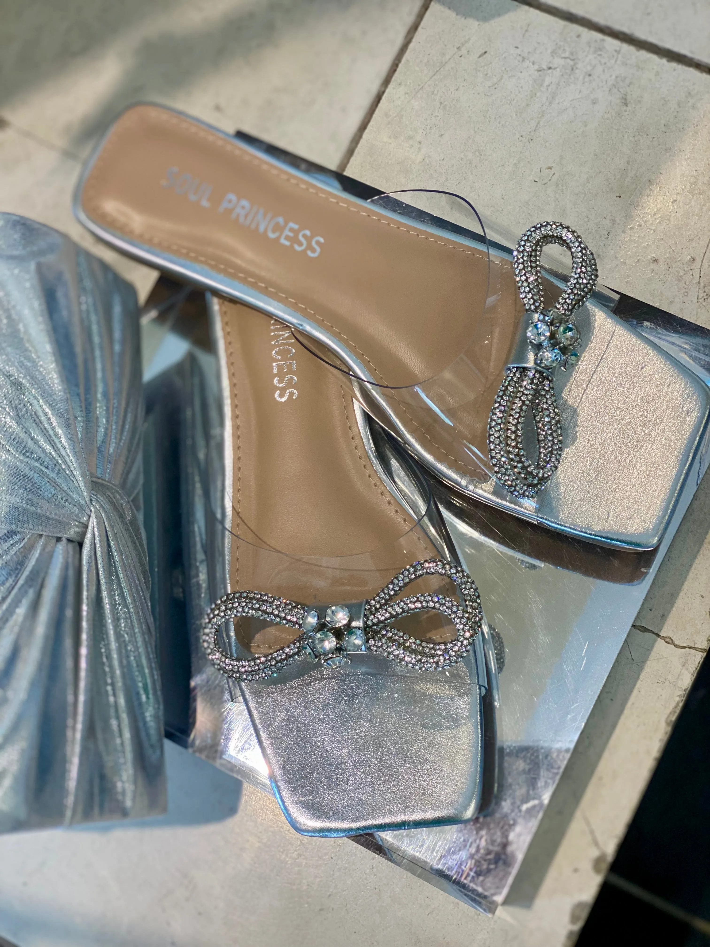 Shine Bow Sandals