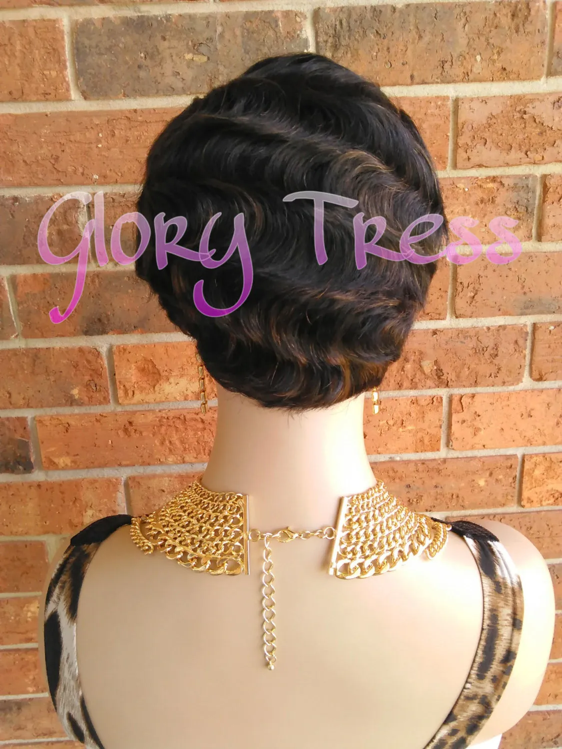 Short Finger Wave Full Wig, 100% Remy Brazilian Human Hair, 1920s Vintage Hairstyle // REVIVE