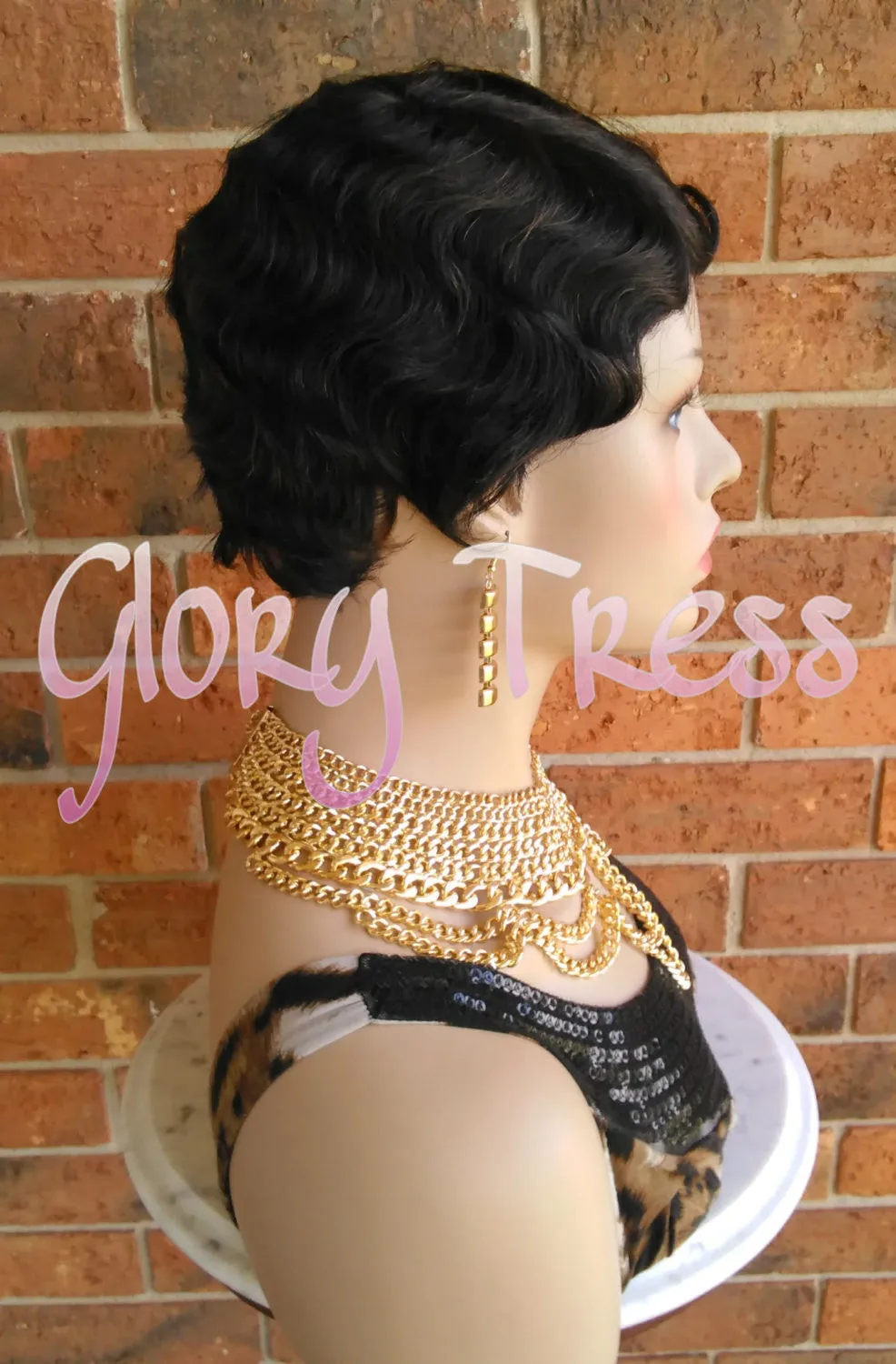 Short Finger Wave Full Wig, 100% Remy Brazilian Human Hair, 1920s Vintage Hairstyle // REVIVE