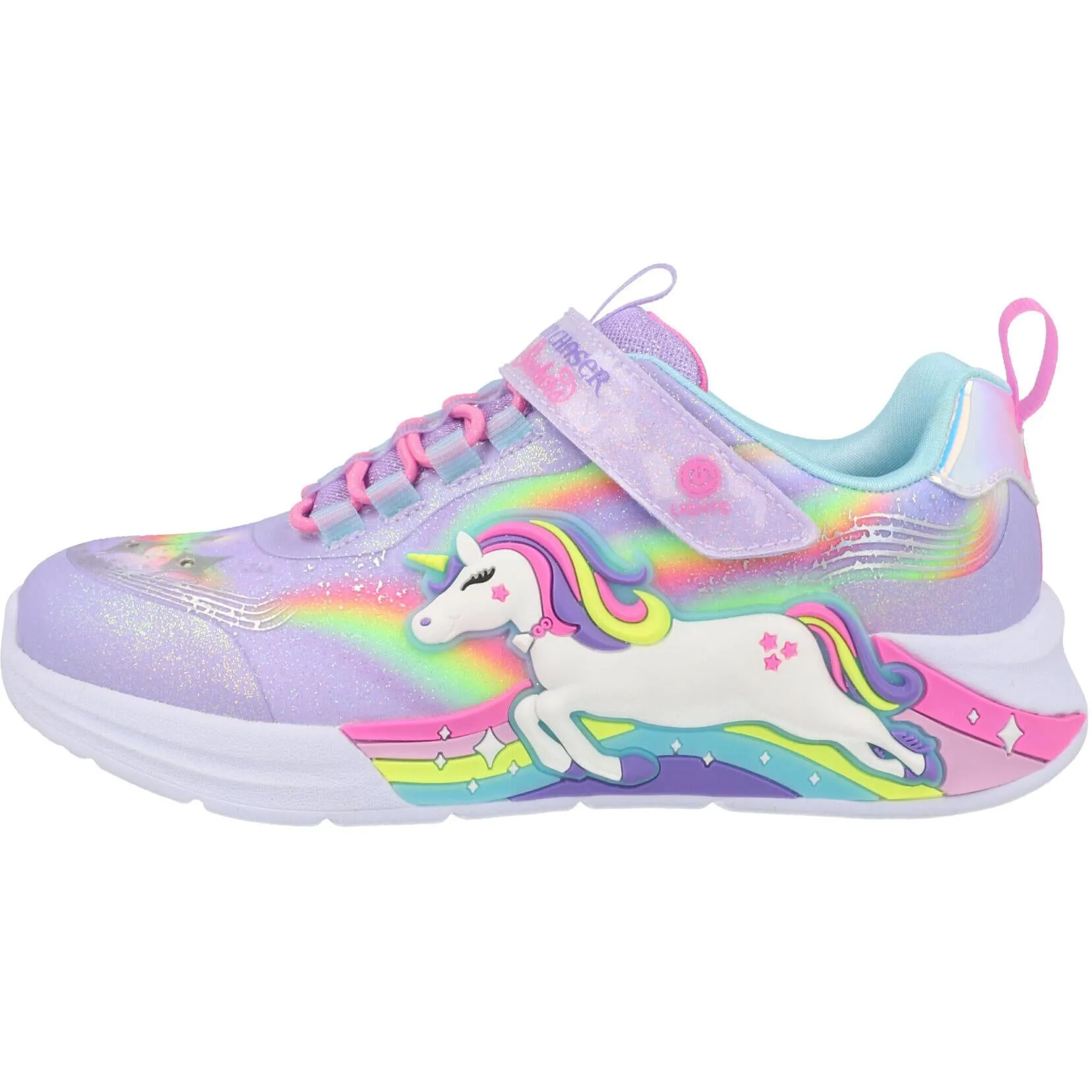 Skechers S-Lights Unicorn Chaser Lavender Trainers