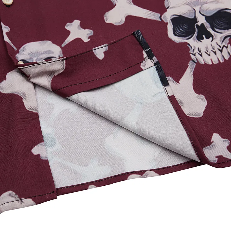 SKULL BUTTON DOWN ALOHA SHIRT