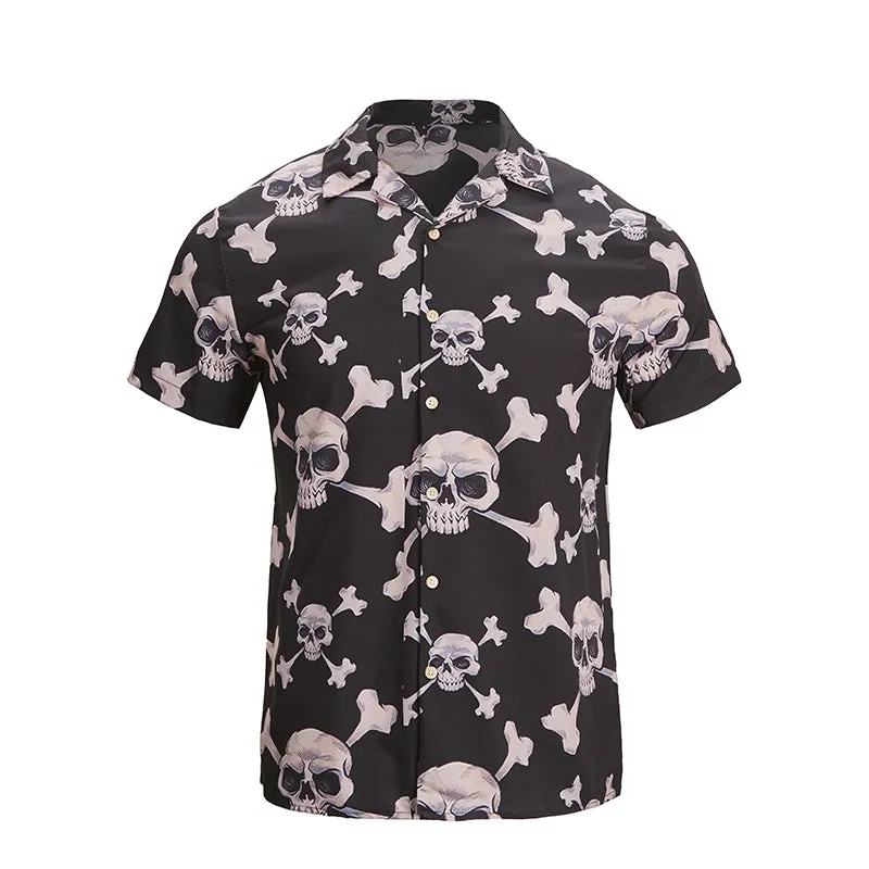 SKULL BUTTON DOWN ALOHA SHIRT