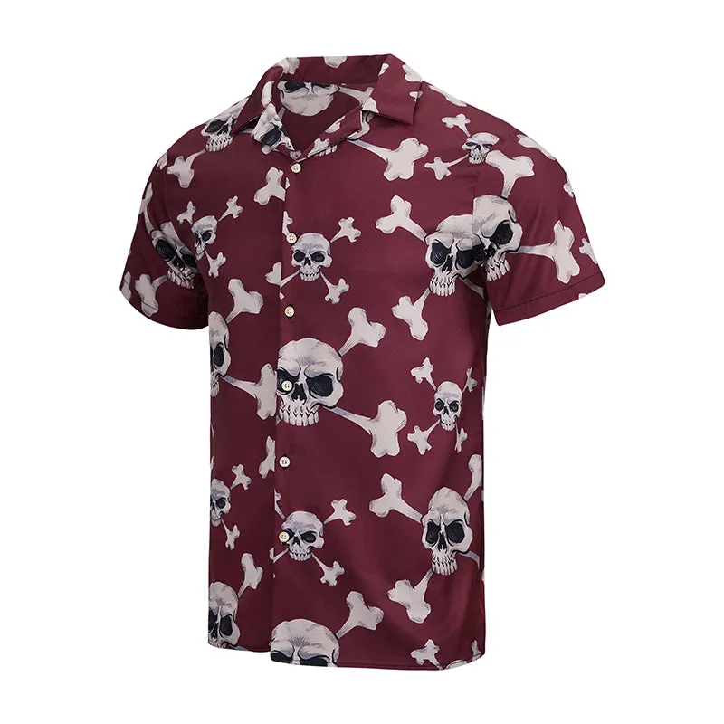 SKULL BUTTON DOWN ALOHA SHIRT
