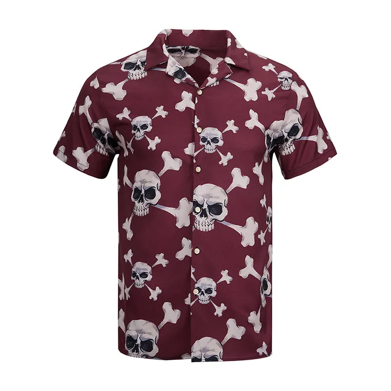 SKULL BUTTON DOWN ALOHA SHIRT