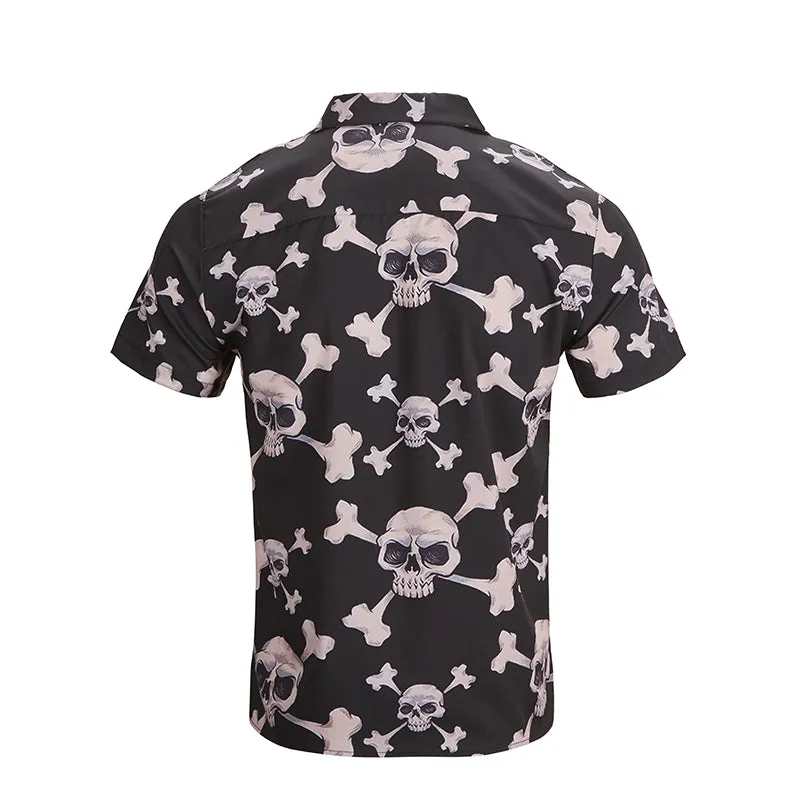 SKULL BUTTON DOWN ALOHA SHIRT