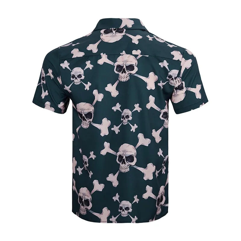 SKULL BUTTON DOWN ALOHA SHIRT