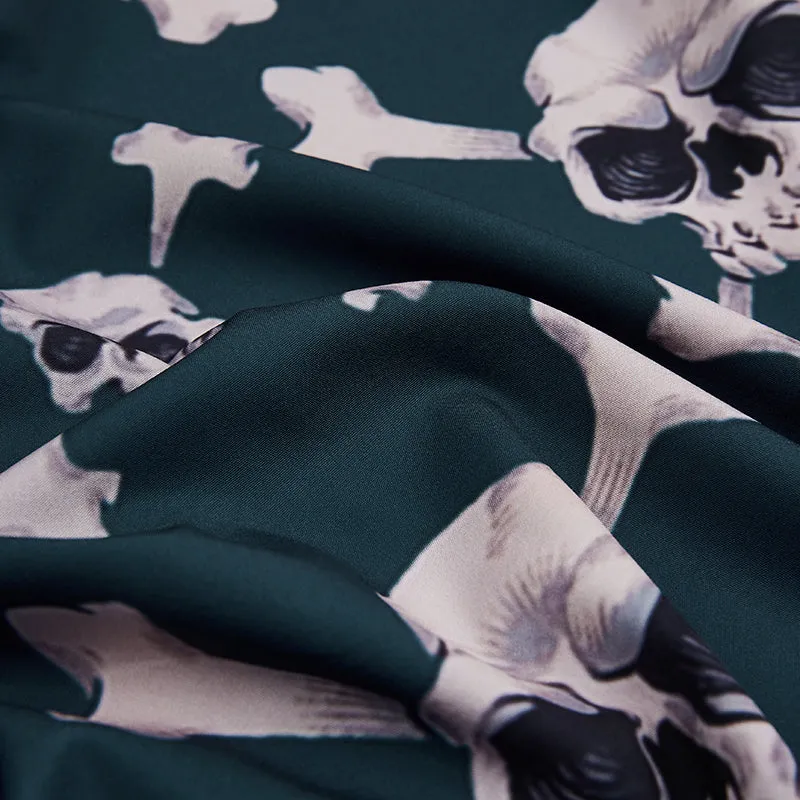 SKULL BUTTON DOWN ALOHA SHIRT
