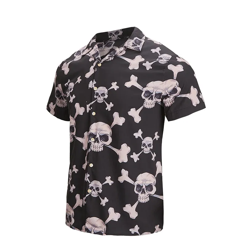 SKULL BUTTON DOWN ALOHA SHIRT