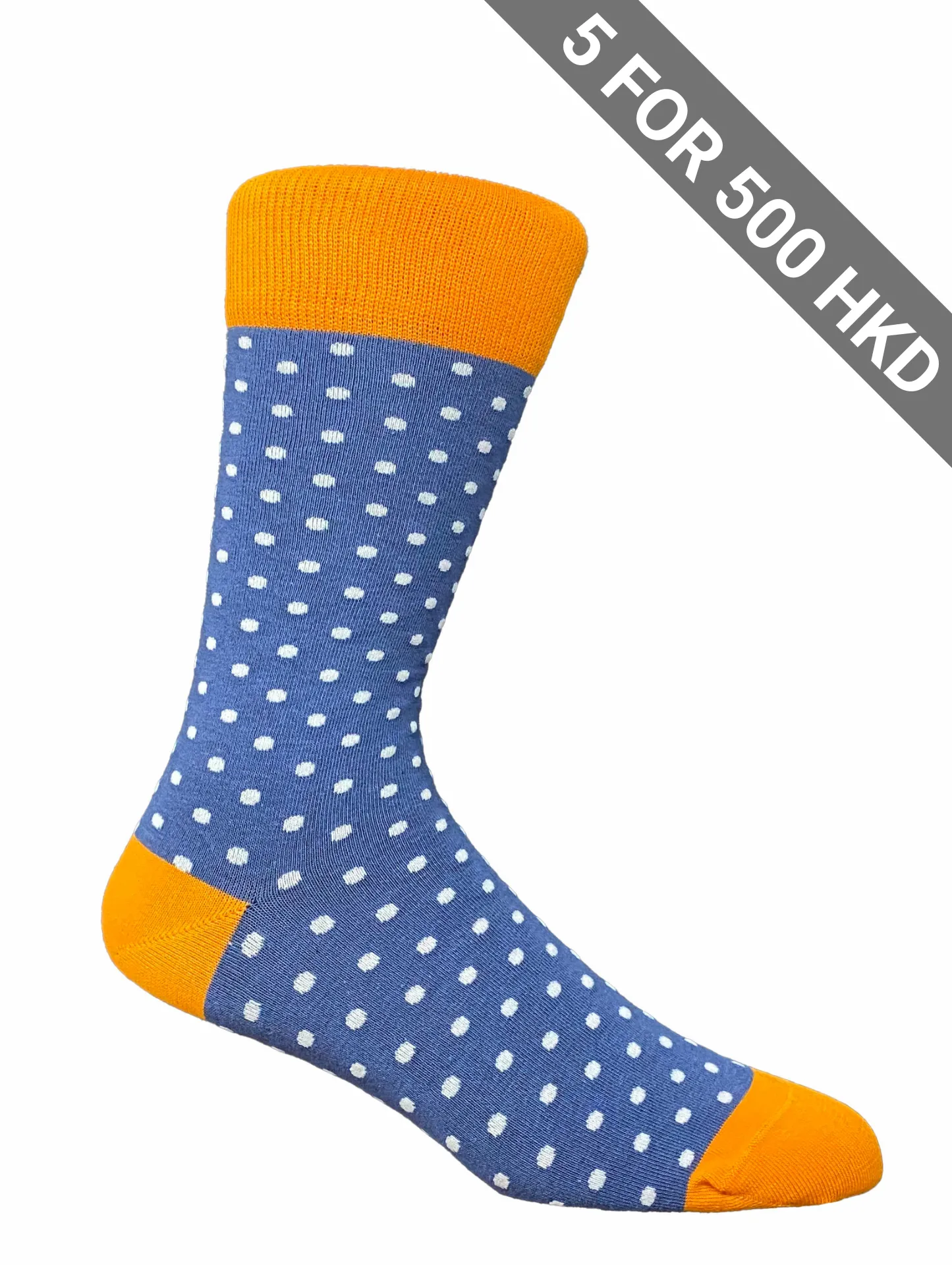 Socks | Navy Orange | White Dots