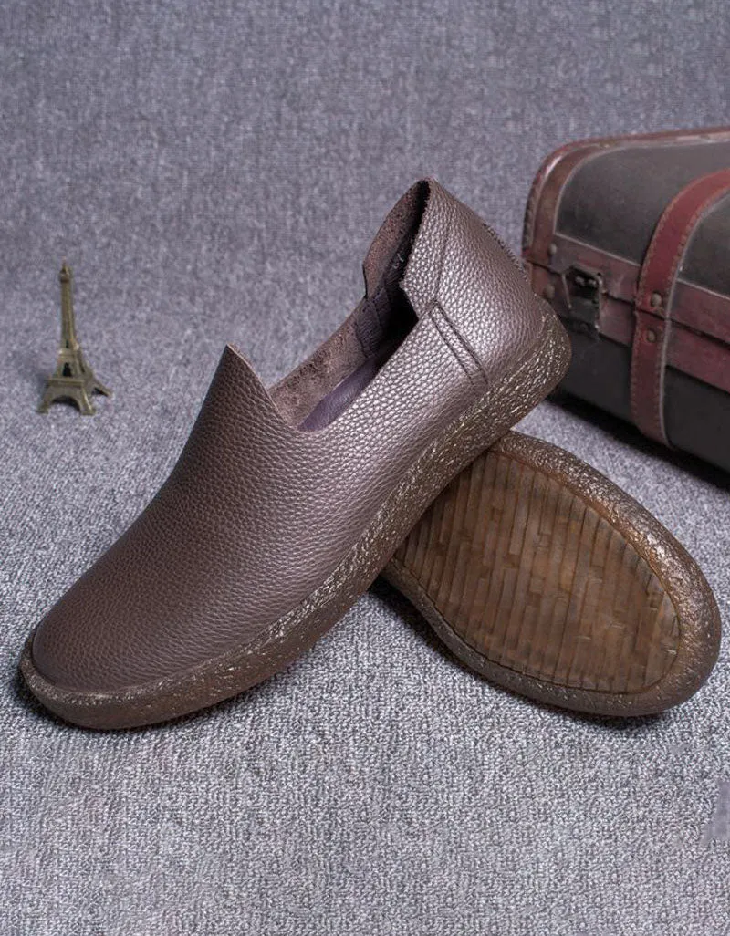 Soft Leather Slip On Retro Leather Flats for Men 38-44