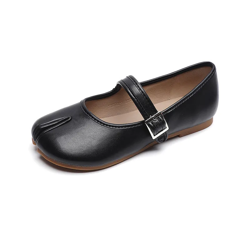 Split-Toe Flat Slip-Ons