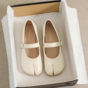 Split-Toe Flat Slip-Ons