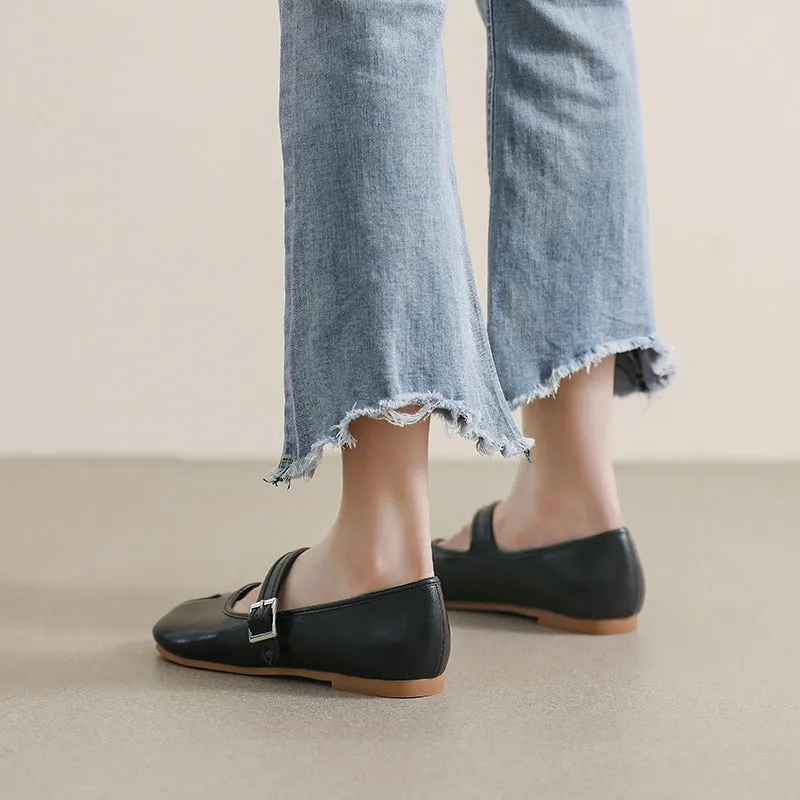 Split-Toe Flat Slip-Ons
