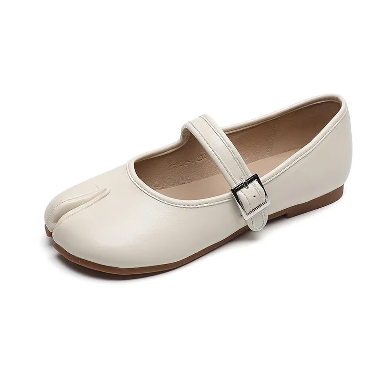 Split-Toe Flat Slip-Ons