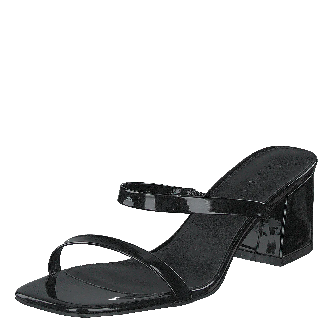Squared Two Strap Sandals Black