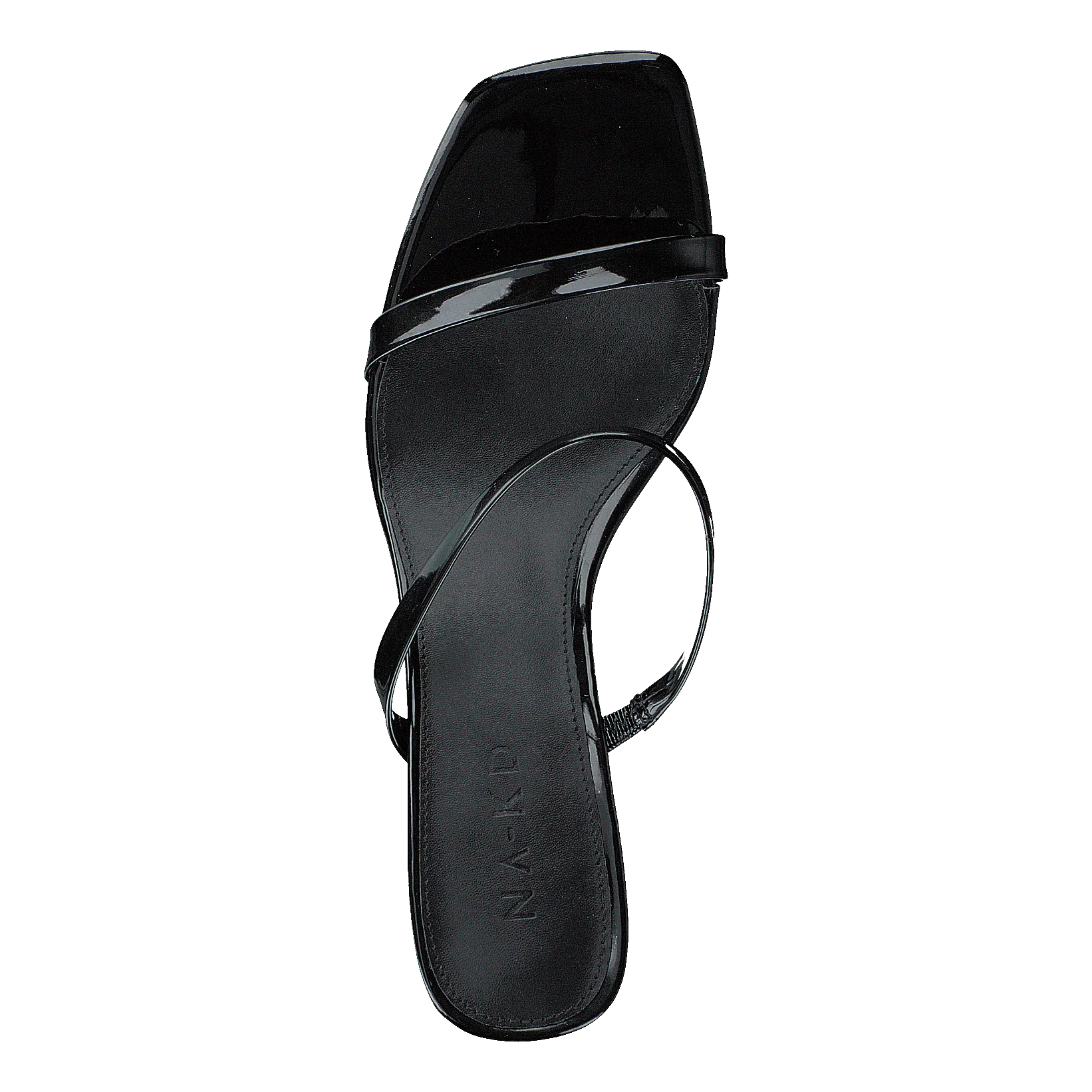 Squared Two Strap Sandals Black