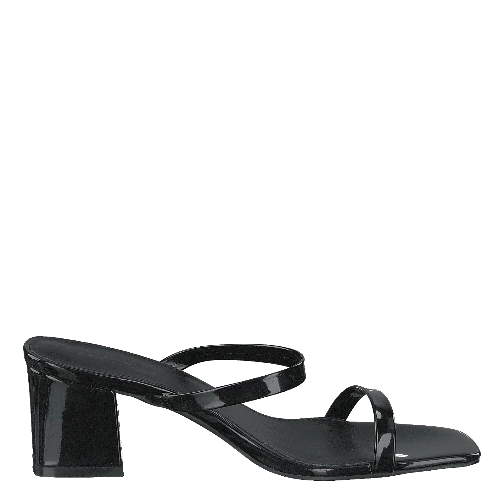 Squared Two Strap Sandals Black
