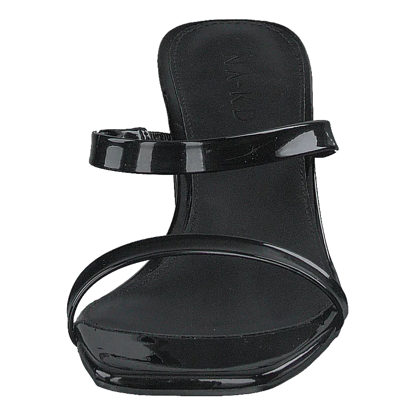 Squared Two Strap Sandals Black