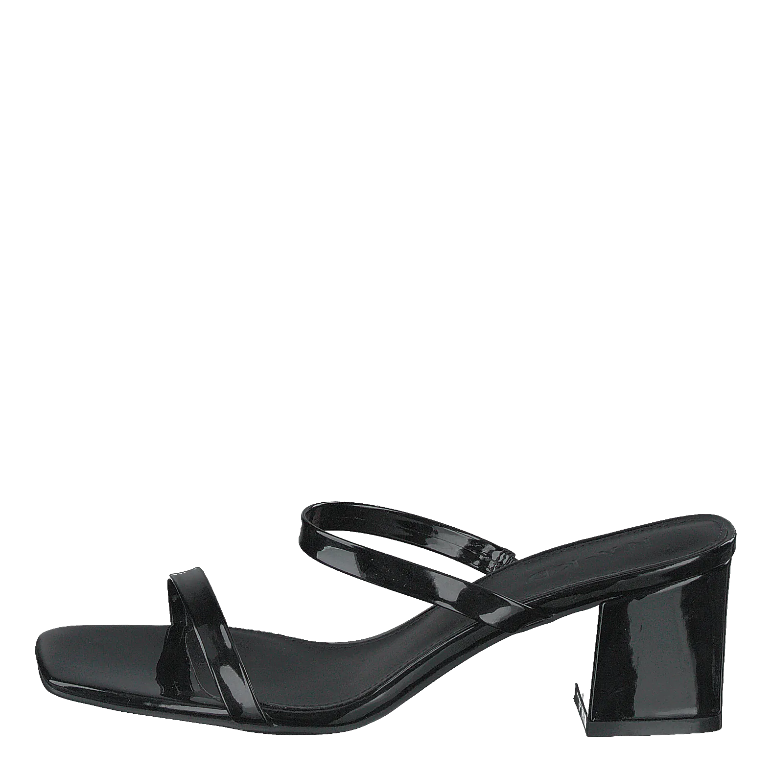 Squared Two Strap Sandals Black