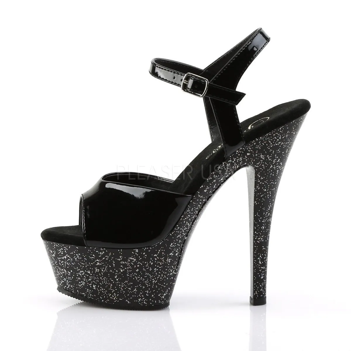 SS-KISS-209MG Platform Sandal | Black Patent
