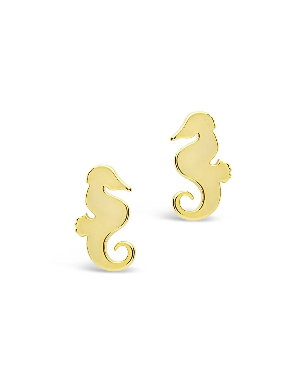 Sterling Silver Seahorse Studs